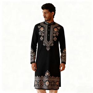 무슬림 카프탄 두바이 남성 로브 긴소매 민족 스타일 2026 스탠드 칼라 아랍 의류 두바이 모로코 카프탄