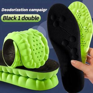 쑥 탈취제 라텍스 깔창-충격 흡수 아치 지지, 통기성 땀 흡수 부드러운 깔창 러닝 발 관리용