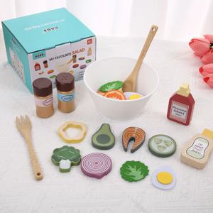 주방 놀이 장난감 시뮬레이션 음식 액세서리 피자 샐러드 디저트 세트 유아용 교육 장난감 3세 이상