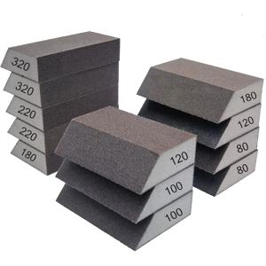6피스/12피스 단일 사포 스펀지 세트 - 80/100/120/180/220/320 그릿 샌딩 블록 조합, 세척 가능 및 재사용 가능