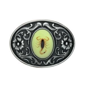 야광 아연 합금 전갈 벨트 버클 - 남성용 라이트업 패션 액세서리