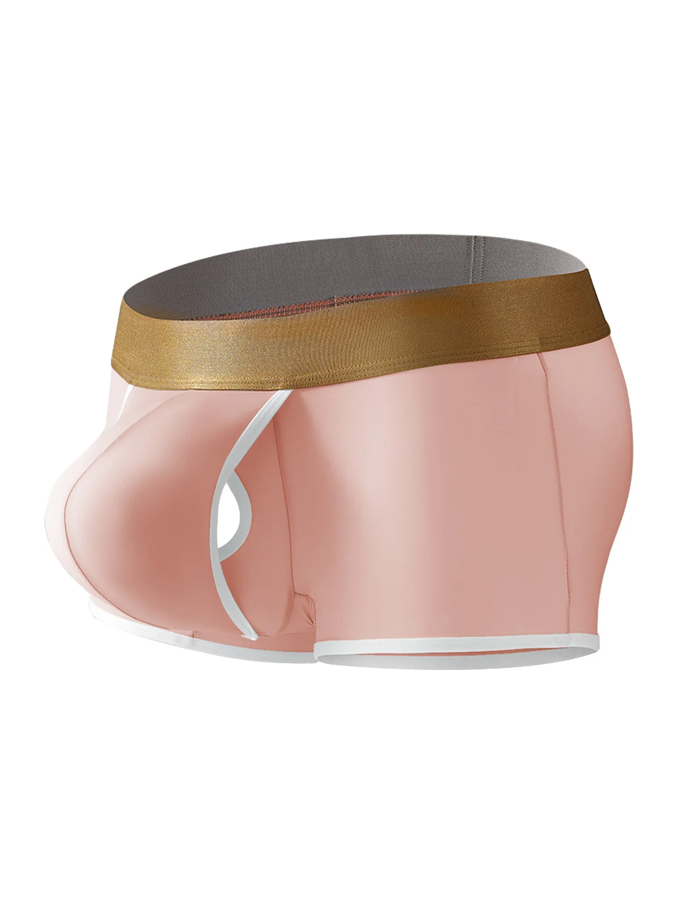 남성 여름 아이스 실크 복서 팬츠 부드러운 U형 볼록 포켓 측면 오픈 통기성 경량 플랫 복서 남성 속옷