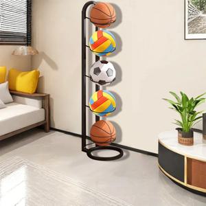 5단 금속 농구공 보관 선반 실내 농구 액세서리 스탠딩 스포츠 공 보관 홀더