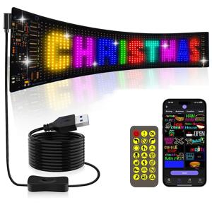 16x96Plus 프로그래밍 가능한 LED 스크롤링 사인 풀 컬러 디스플레이 보드 블루투스 앱 제어 맞춤 텍스트 및 GIF 패턴