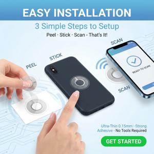 35mm NTAG213 습식 내장형 PET NFC 태그 스티커 13.56MHz ISO14443A RFID 접착 라벨 휴대폰용