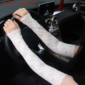 여름 레이스 긴팔 자외선 차단 팔토시 여성용 통기성 속이 비치는 핑거리스 드라이빙 암슬리브 1쌍