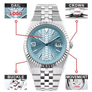 40MM 코르게트 로고 커스터마이징 가능 남성용 손목시계 미요타8215 오토 무브먼트 스테인리스 스틸 시계줄