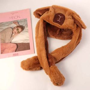 재미있는 카피바라 모자 동물 귀가 움직이는 모자 부드럽고 따뜻한 모자 생일 선물