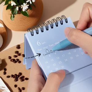 2026 모란디 컬러 미니 데스크 캘린더, 데스크탑 플래닝 캘린더 메모 메시지 소형 장식품