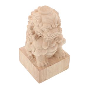 8x8x15cm 나무 사자 장식 끝마감재, 계단 기둥 난간 장식용 끝캡, DIY 미완성 조각 나무 장식