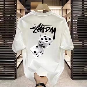 2026년 신상 여름 반팔 티셔츠 캐주얼 루즈핏 홍콩 스타일 트렌디 인스 라이프스타일 반팔