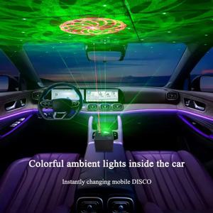 새로운 충전식 배터리 R&G 레이저 프로젝터 디스코 DJ 라이트 64 패턴 댄스 바 파티 자동차 효과 크리스마스 장식 무대 램프