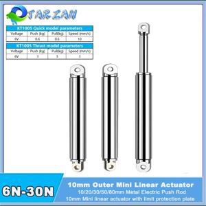 10mm 선형 액추에이터 접이식 펜 타입 10/20/30mm 금속 전동 푸시로드 6V 최대 하중 3kg RC 트럭 자동차 보트 장난감용