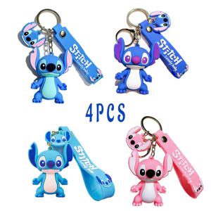 2026 리로 & 스티치 애니메이션 디즈니 키체인 만화 귀여운 인형 열쇠고리 장식품 키 체인 펜던트 어린이 장난감 선물 가방 펜던트 선물