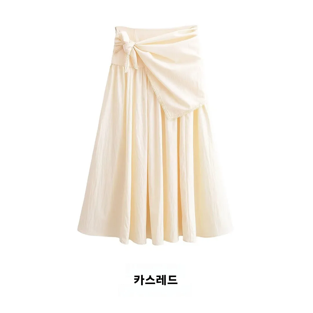 KASLEAD 패셔너블 심플 푹신한 스카프 하프 스커트 여성 의류 25545 폴리에스테르 섬유 A라인 스커트 미드 웨이스트 디자인