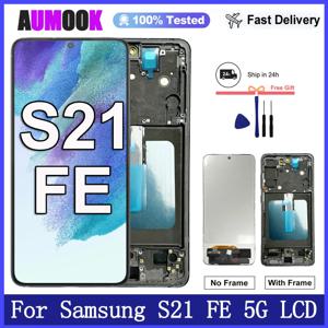 6.4''삼성 갤럭시 S21 FE 5G LCD 디스플레이 터치 스크린 디지타이저용 새 AMOLED 디스플레이 삼성 S21 FE 디스플레이 교체용
