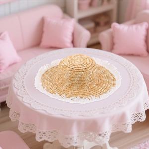 1pcs 미니어처 밀짚 모자 Diy 공예 장식을위한 손으로 짠 모자 솜브레로 작은 모자 액세서리 잔디 모자 농가 파티