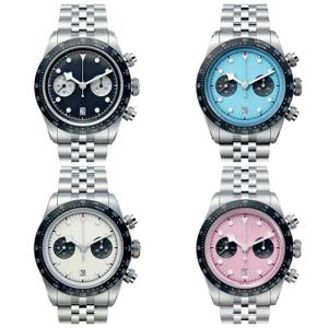 42mm 남성용 자동 기계식 시계 블루 블랙 화이트 세라믹 사파이어 904L 스테인레스 스틸 손목시계