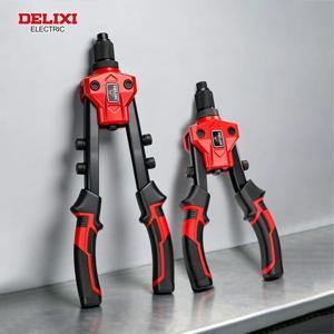 헤비듀티 이중 핸들 리베터, 노동 절약형 디자인, 금속, 목재, 플라스틱 고정 및 리벳팅용 수동 공구, DELIXI ELECTRIC.