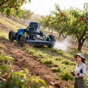 맞춤형 소형 원격 조종 로봇 잔디깎이 4륜 구동 CE EPA 인증 전지형 경사면 등반 기능 정원용