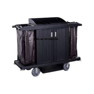 내구성 있는 플라스틱 호텔 객실 청소 트롤리 카트, 하우스키핑 서비스 카트 (도매)