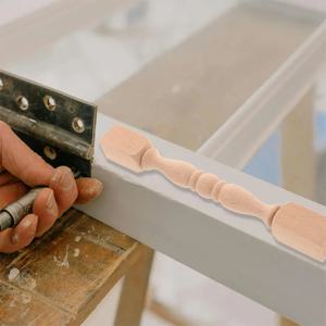 2개 나무 난간 기둥 원목 작은 조롱박 모양 장식 기둥 계단 난간 캐비닛 교체용 미도색 목재