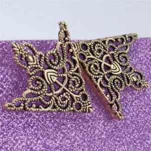 빈티지 청동 속이 빈 패턴 칼라 팁 버튼 합금 필리그리 셔츠 칼라 클립 레트로 의류 액세서리 드레스 셔츠용