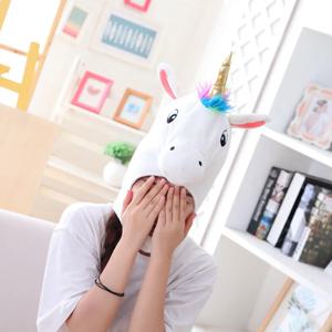 1Pcs 화이트 유니콘 머리 장식 편안한 모자 소품 파티 드레스 어린이를위한 머리 장식 유행 모자