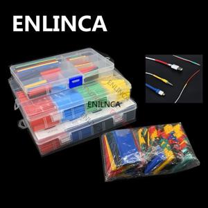 164-780 개/상자 세트 폴리올레핀 열 수축 튜브 수축 가능 와이어 케이블 절연 슬리브 튜브 전자 부품 수축 포장