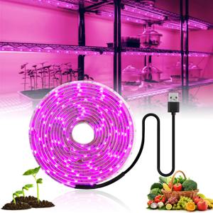 LED 성장 빛 전체 스펙트럼 5V USB 성장 빛 스트립 2835 식물에 대 한 LED Phyto 램프 온실 수경 성장 0.5M 1M 2M 3M