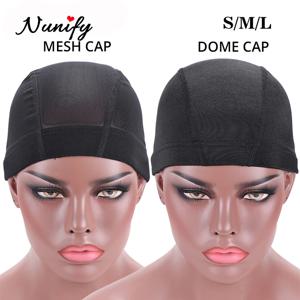 Nunify 1PCS S M L 보닛 Perruque 블랙 Hairnet 돔 모자 수영 가발 액세서리에 대한 도매 스판덱스 돔 모자 도매