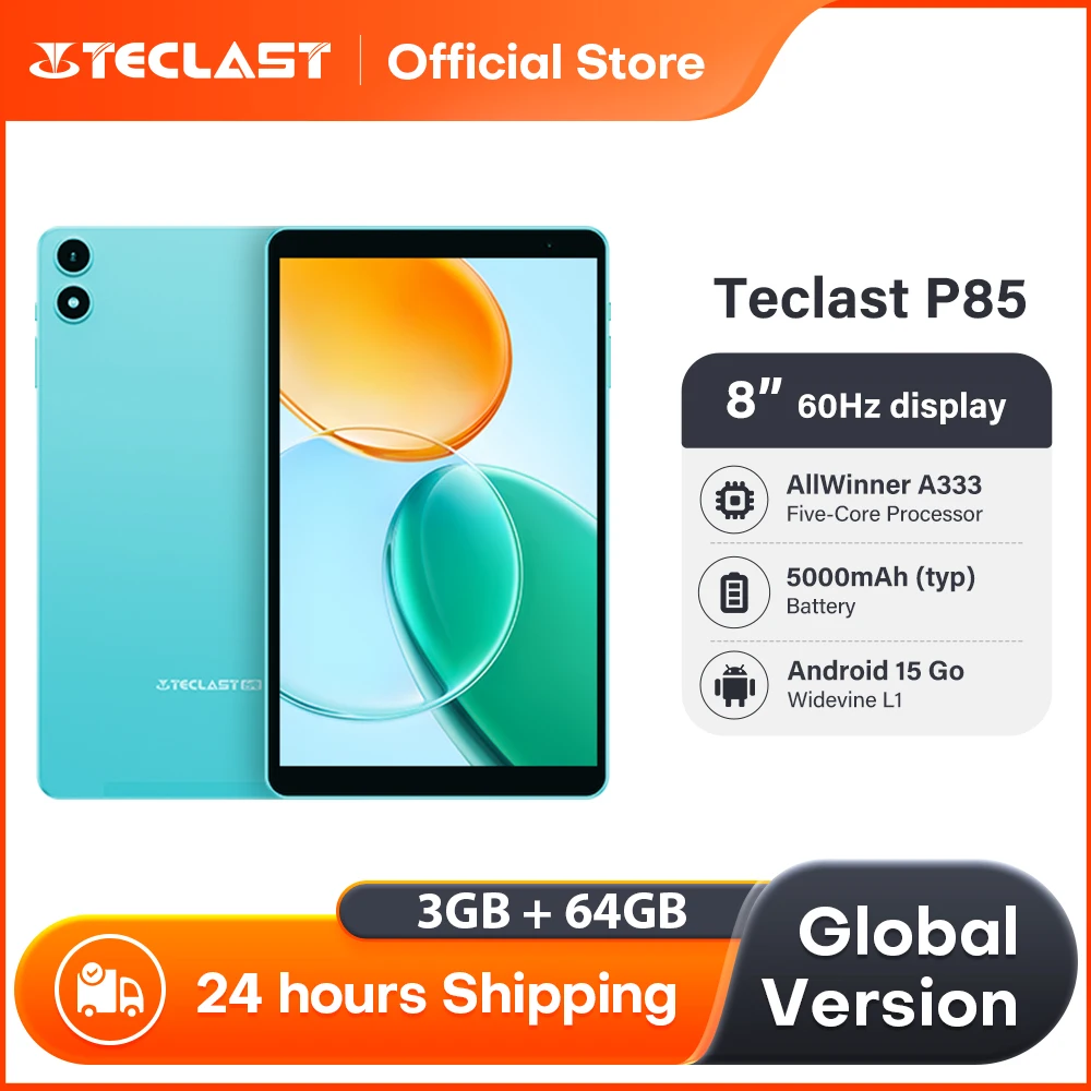 Teclast P85 안드로이드 15 태블릿 8인치 IPS 3+6GB RAM 64GB ROM A333 5코어 와이드바인 L1 Wi-Fi 6 타입-C 5000mAh 태블릿 PC 메탈 바디