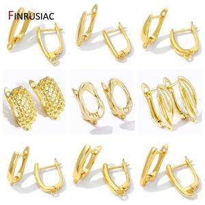 18K 금도금 황동 스무스 이어와이어 고정 장치, 귀걸이 고리, 귀걸이 부자재, DIY 여성용 쉴런지 귀걸이 제작 용품