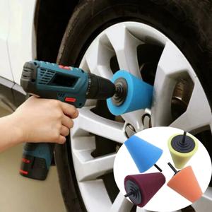 2개/세트 자동차 휠 광택 스펀지 연마 헤드 금속 플라스틱 연마 원뿔형 스펀지 광택 휠 가정용 소품