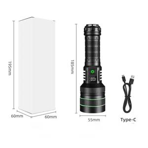 전문가용 줌 기능 LED 손전등 - 고광량, 긴 사용 시간를 위한 26650 배터리, 야외 모험을 위한 전술용 토치