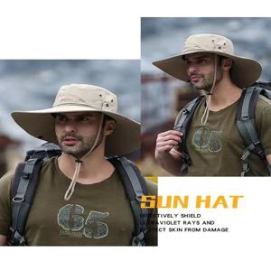 여름 남성용 자외선 차단 낚시 모자, 하이킹 낚시꾼 모자, 큰 처마 야외 작업 자외선 차단 모자, 속건성 자외선 차단