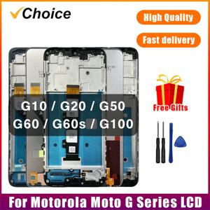 Motorola Moto G10 G20 G30 G50 G60 G100 LCD 디스플레이 터치 스크린 Digiziter 어셈블리 Pantalla For Moto G50 5G 프레임 LCD 포함