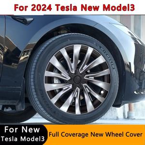 Tesla Model 3 2023 2024 용 4PCS HubCap 18 인치 성능 교체 휠 캡 자동차 전체 림 커버 액세서리