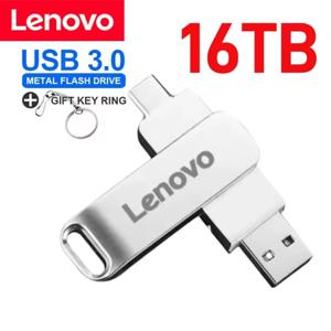 Lenovo 16TB 3.0 USB 플래시 드라이브 금속 고속 펜 드라이브 컴퓨터 저장 장치용 2TB 128GB 방수 Type-C Usb PenDrive