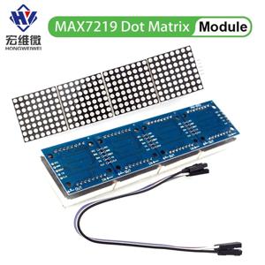 MAX7219 도트 매트릭스 모듈 32x8 4 in 1 LED 디스플레이 모듈은 Arduino Raspberry Pi용 5핀 와이어로 구동됩니다.