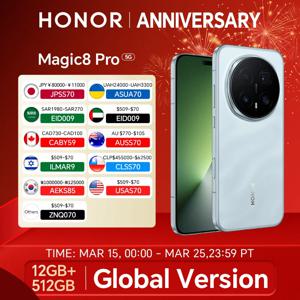글로벌 버전 HONOR Magic8 Pro 5G 12GB+512GB 6.71인치 120Hz OLED 디스플레이 200MP 카메라 7100mAh 100W 슈퍼차지