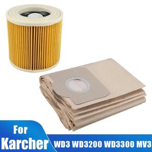Karcher WD3 프리미엄 WD3200 WD 3300 MV3 A2004 A2054 진공 청소기 예비 부품, 먼지 봉투 Hepa 필터 교체 부품