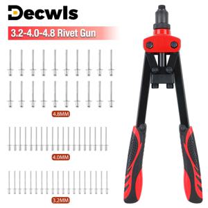 수동 리벳 ​​건, 전문 리벳 도구, 3.2/4.0/4.8mm 리벳 입구, 금속판 및 기타 재료의 고정 및 리벳팅에 적합, 높은 레버리지, 노동력 절감