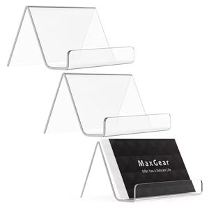 1Pc 투명 아크릴 명함 홀더 책상 플라스틱 명함 디스플레이 홀더 스탠드 이름 카드 주최자 카드 선반