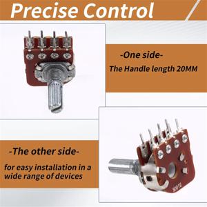 Excellent-3 Piece B100K 듀얼 발열 오디오 스피커 앰프 조정 가능한 스텝 마스터 볼륨 전위차계 20Mm 꽃 손잡이 8 피트