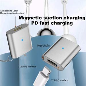 USB C/8 핀 여성 마그네틱 3Pin 어댑터 알루미늄 합금 충전 어댑터 Laifen Wave 전동 칫솔 용 유형 C 커넥터