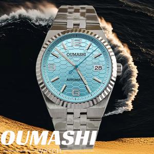 맞춤형 남성용 스테인리스 스틸 비즈니스 40mm NH35 무브먼트 10BAR 방수 시계 패션 허니콤 캘린더 손목시계