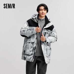 세미르 구스 다운 재킷 남성용 방수 방풍 보온 후드 두꺼운 2025 겨울 남성 의류