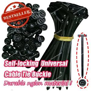 자체 잠금 나일론 범용 케이블 타이 버클 가정용 플라스틱 고정 스트랩 철 케이블 갭 자동차 계기판 지퍼 타이 20/50/100개