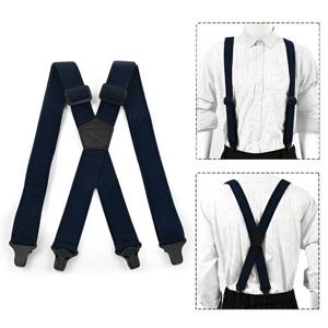 JIERKU 멜빵 남성용 X 스타일 브레이스 스키 서스펜소리오 티란테스 옴브레 탄성 스트랩 3.8cm 옥수수알 무늬 두꺼운 고밀도